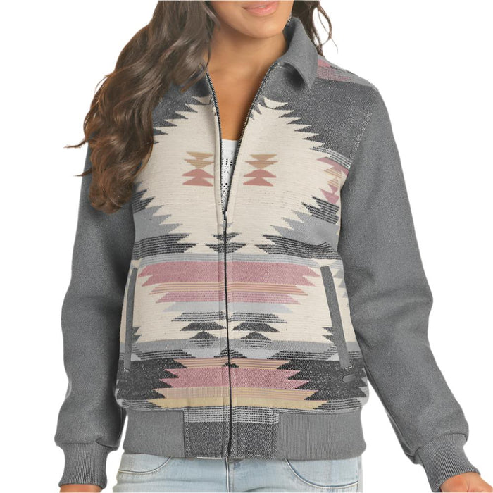 * Powder River Women's Aztec Jacquard Wool Bomber Jacket - FINAL SALE WOMEN - Clothing - Outerwear - Jackets Panhandle