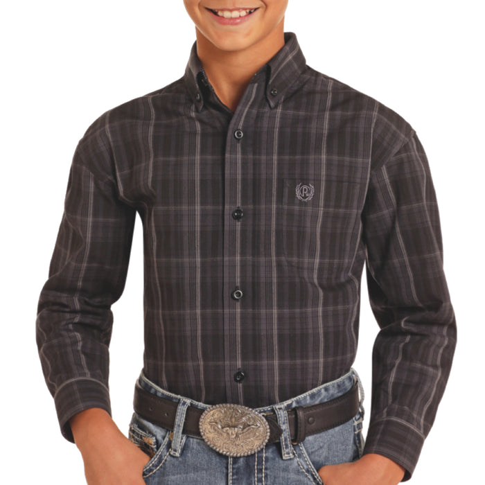 Panhandle Boy's Satin Plaid Shirt KIDS - Boys - Clothing - Shirts - Long Sleeve Shirts Panhandle