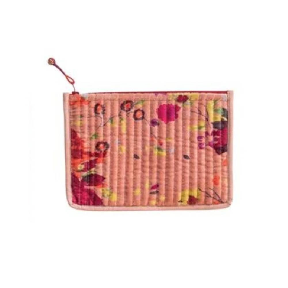 Floral Quilted Cosmetic Bag