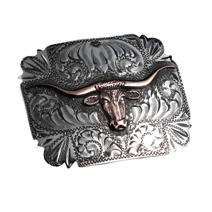 Comstock Heritage 14k Longhorn Pecos Buckle 001 ACCESSORIES - Additional Accessories - Buckles Comstock Heritage