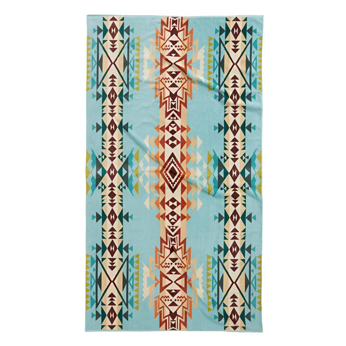 Pendleton Oversized Jacquard Spa Towel - Highland Peak Aqua HOME & GIFTS - Bath & Body - Towels Pendleton
