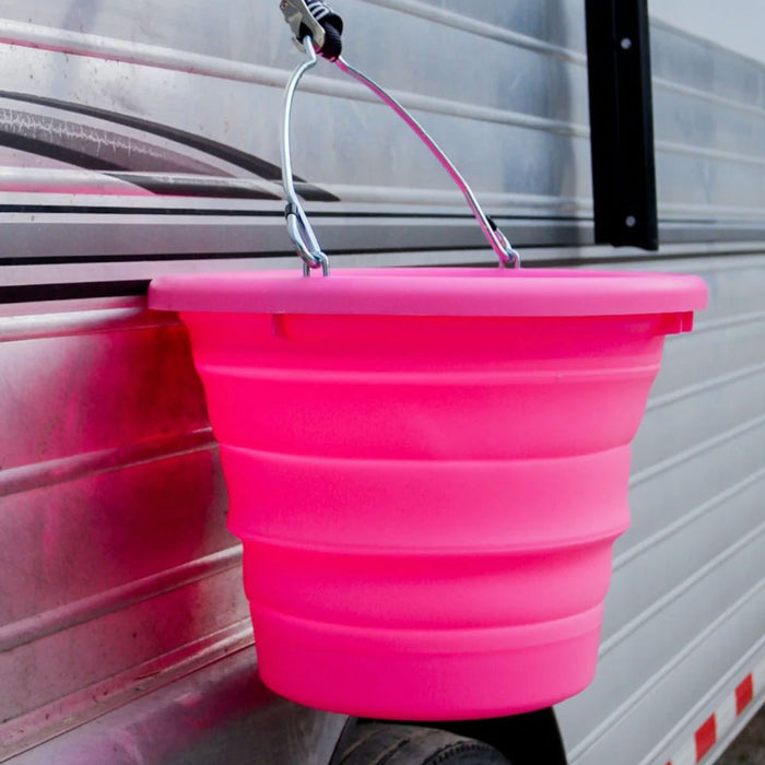 Boss Equine Collapsible Water Bucket for Horses Barn - Buckets & Hangers Boss Equine Products Hot Pink