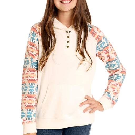 Rock & Roll Denim Girl's Aztec Sleeve Hoodie KIDS - Girls - Clothing - Sweatshirts & Hoodies Panhandle
