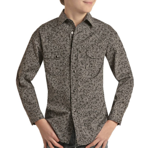 Rock & Roll Denim Boy's Paisley Pinstripe Snap Shirt KIDS - Boys - Clothing - Shirts - Long Sleeve Shirts Panhandle