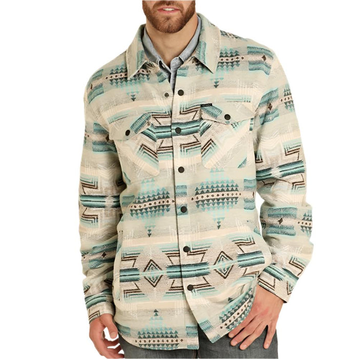 * Rock & Roll Denim Men's Aztec Jacquard Shirt Jacket - FINAL SALE MEN - Clothing - Outerwear - Jackets Panhandle