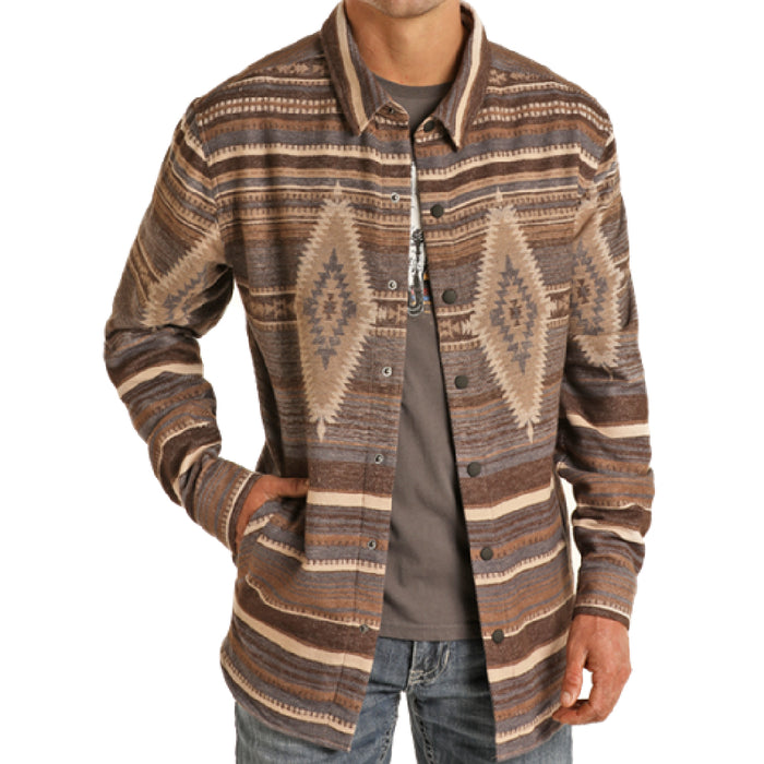 Rock & Roll Denim Men's Aztec Shirt Jacket MEN - Clothing - Outerwear - Jackets Panhandle