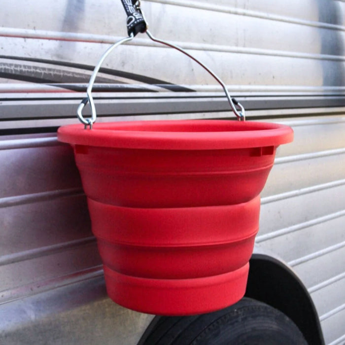 Boss Equine Collapsible Water Bucket for Horses Barn - Buckets & Hangers Boss Equine Products Red