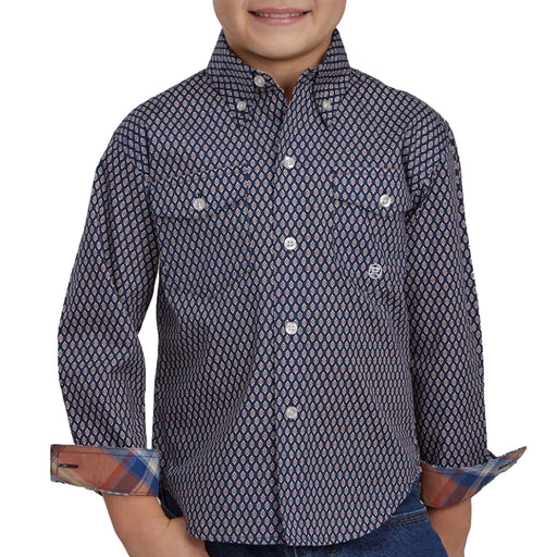 Roper Boy's Diamond Eye Geo Shirt - FINAL SALE KIDS - Boys - Clothing - Shirts - Long Sleeve Shirts Roper Apparel & Footwear