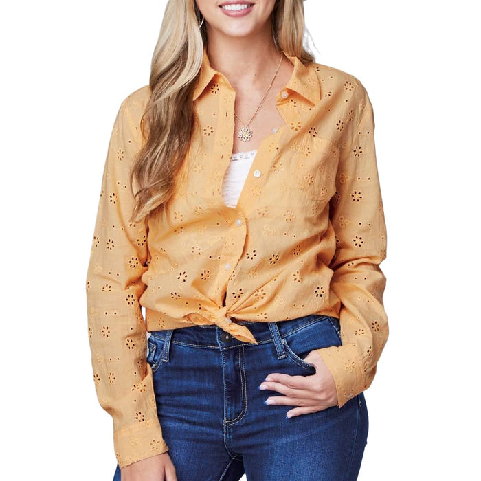 * Roper Women's Floral Eyelet Western Blouse - FINAL SALE *Size XL WOMEN - Clothing - Tops - Long Sleeved Roper Apparel & Footwear