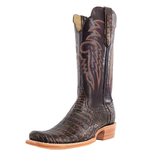 R. Watson Men's Golden Chocolate Caiman Belly Cutter Toe Boot MEN - Footwear - Exotic Western Boots R Watson