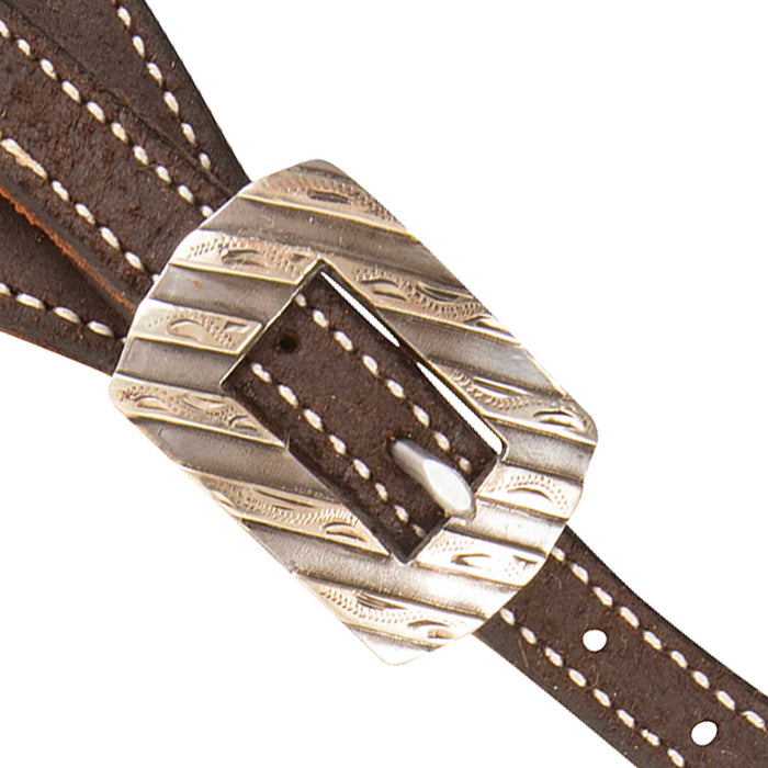 Martin Saddlery Cowboy Spur Straps w/Bandera Buckles Tack - Spur Straps Martin Saddlery Chocolate Roughout with Bandera Buckle