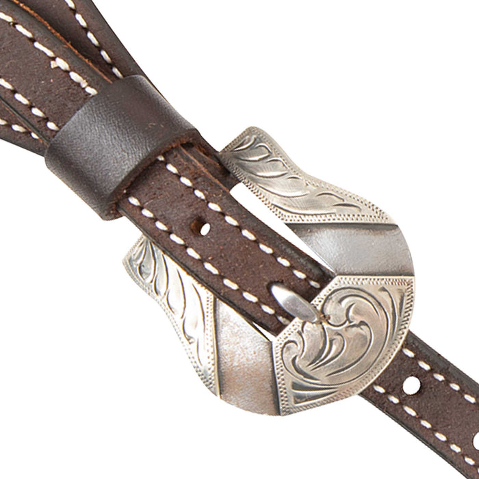 Martin Saddlery Cowboy Spur Straps w/Bandera Buckles Tack - Spur Straps Martin Saddlery Chocolate Roughout with Deadwood Buckle
