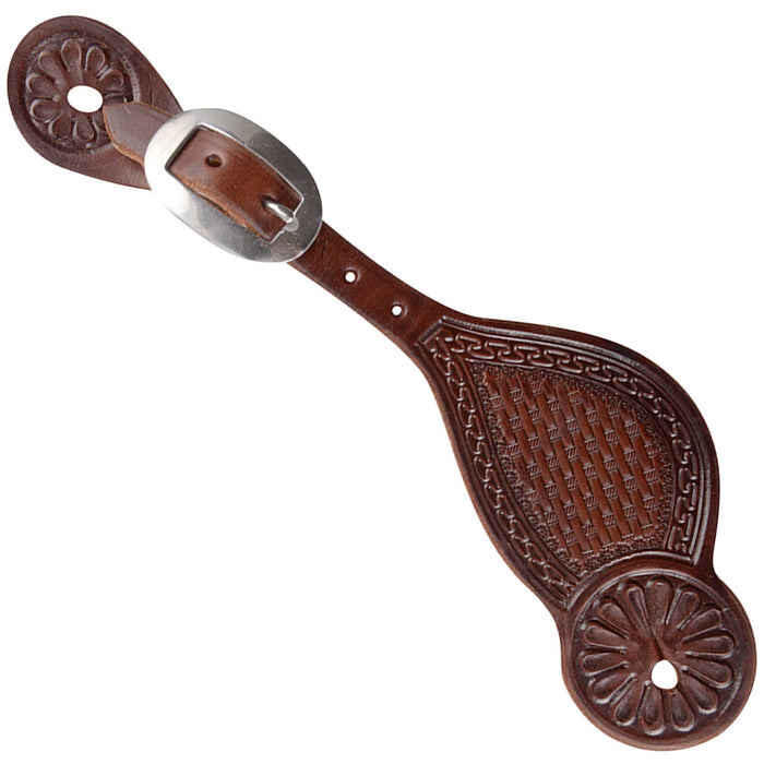 Martin Saddlery Tombstone Spur Straps Tack - Spur Straps Martin Saddlery Chocolate Basket