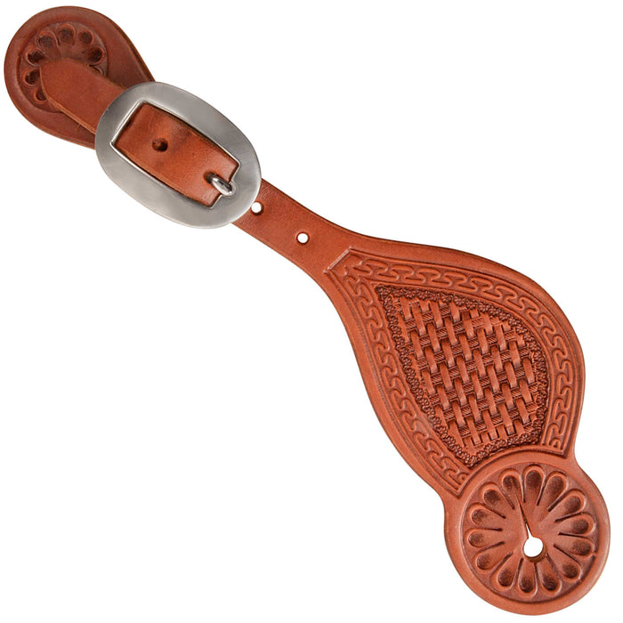Martin Saddlery Tombstone Spur Straps Tack - Spur Straps Martin Saddlery Chestnut Basket