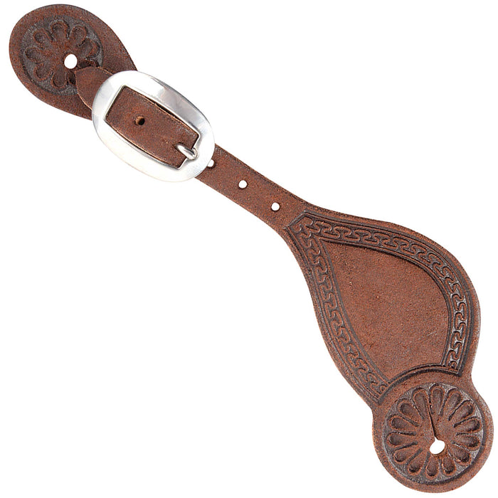 Martin Saddlery Tombstone Spur Straps Tack - Spur Straps Martin Saddlery Chocolate Roughout