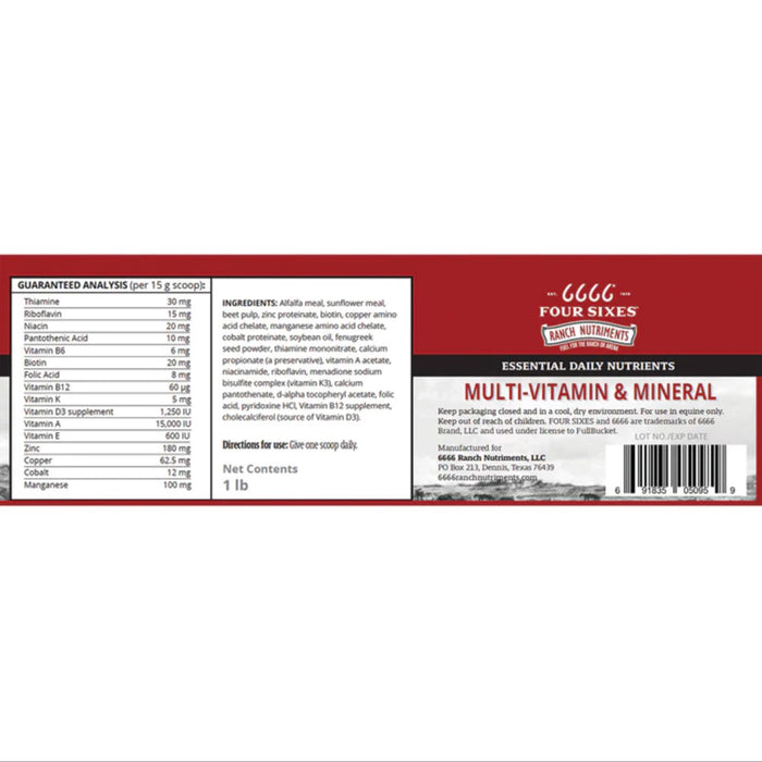 6666 Ranch Nutriments Multi-Vitamin & Mineral Equine - Supplements 6666 Ranch Nutriments
