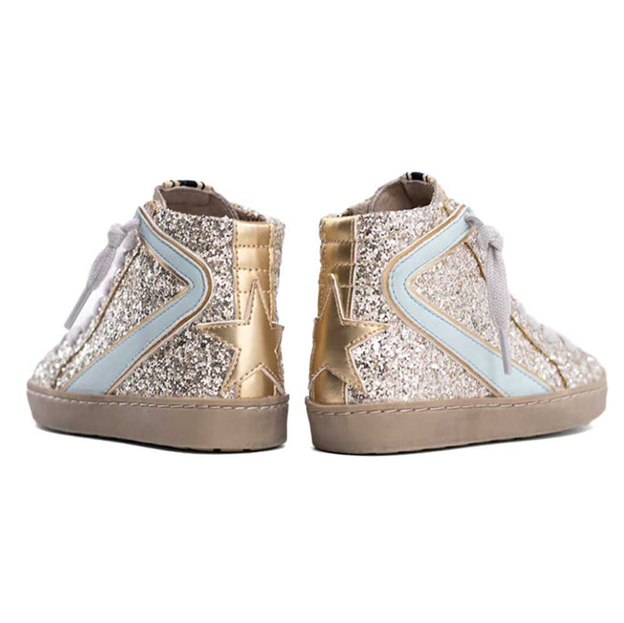 ShuShop Rooney Girl's Mini Sneaker - Sterling Glitter KIDS - Girls - Footwear - Casual Shoes ShuShop