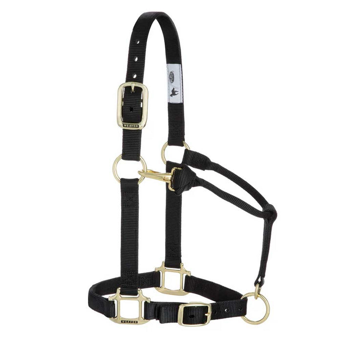 1" Adjustable Chin & Throat Snap Halter for Weanling/Pony Tack - Halters & Leads Weaver Black