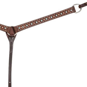 Martin Saddlery Floral Dots Chocolate Breast Collar Tack - Breast Collars Martin Saddlery