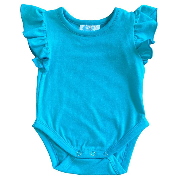 Shea Baby Ruffle Onesie - Turquoise KIDS - Baby - Baby Girl Clothing Shea Baby