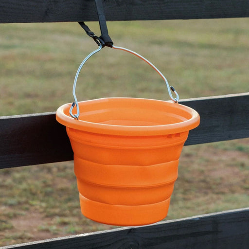 Boss Equine Collapsible Water Bucket for Horses Barn - Buckets & Hangers Boss Equine Products Tangerine