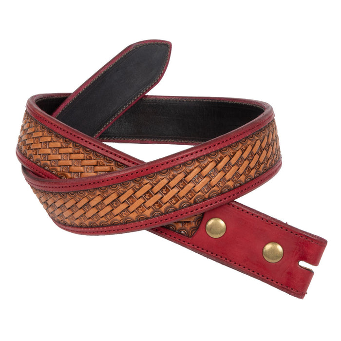 Randall Top Shelf Truckergirl Basket Weave Belt - Red/Antique MEN - Accessories - Belts & Suspenders Randall Top Shelf