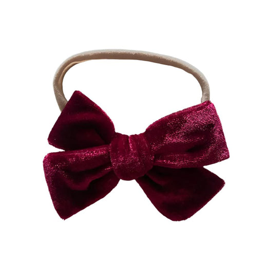 Velvet Fawn Pinwheel Cranberry Velvet Bow KIDS - Accessories Velvet Fawn