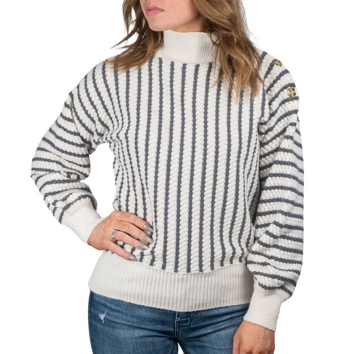 Vigoss Button Shoulder Knit Sweater WOMEN - Clothing - Sweaters & Cardigans Vigoss