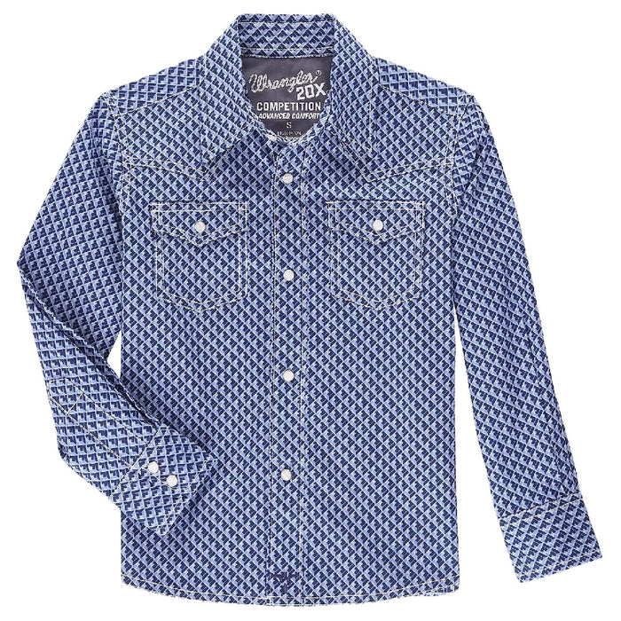 * Wrangler Boy's 20X Geo Western Snap Shirt - FINAL SALE KIDS - Boys - Clothing - Shirts - Long Sleeve Shirts Wrangler