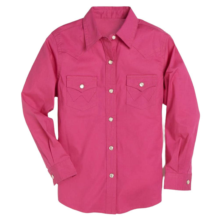 Wrangler Girl's Western Pearl Snap Shirt KIDS - Girls - Clothing - Tops - Long Sleeve Tops Wrangler