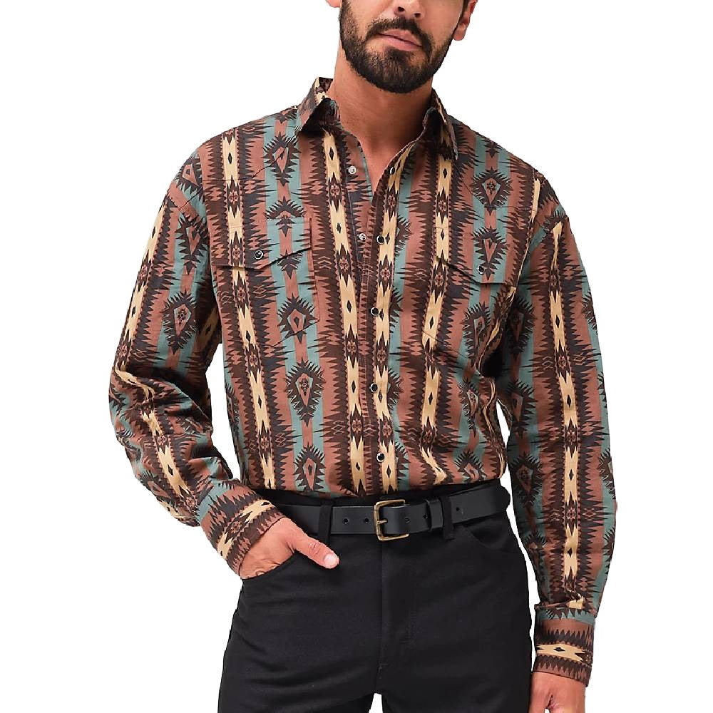 Wrangler Men's Aztec Snap Shirt - FINAL SALE MEN - Clothing - Shirts - Long Sleeve Shirts Wrangler   