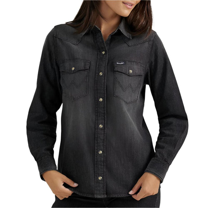 Wrangler Women's Denim Cowboy Shirt WOMEN - Clothing - Tops - Long Sleeved Wrangler
