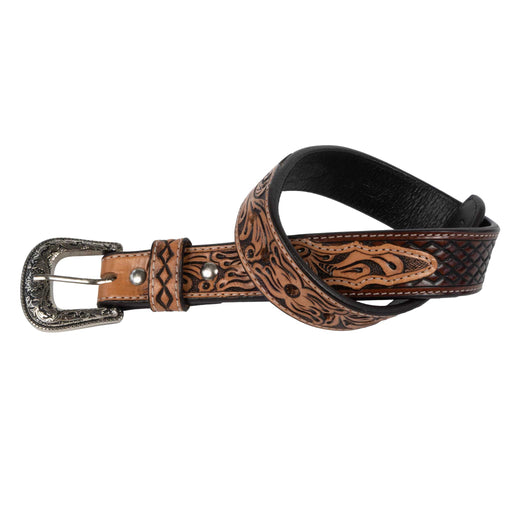 Beddo Mountain Kid's Chocolate Diamond Print with Natural Floral Belt KIDS - Accessories - Belts Teskey's