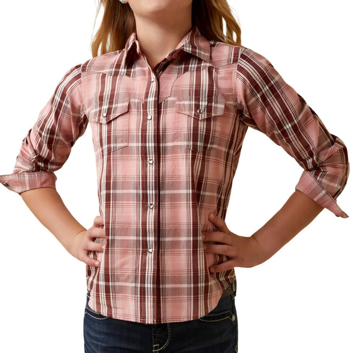 Ariat Girl's Saguro Plaid Snap Shirt - FINAL SALE KIDS - Girls - Clothing - Tops - Long Sleeve Tops Ariat Clothing