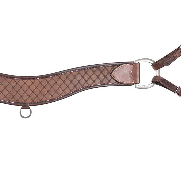 Martin Saddlery 4" Chocolate Quilted Stamp Steer Roper Breast Collar Tack - Breast Collars Martin Saddlery
