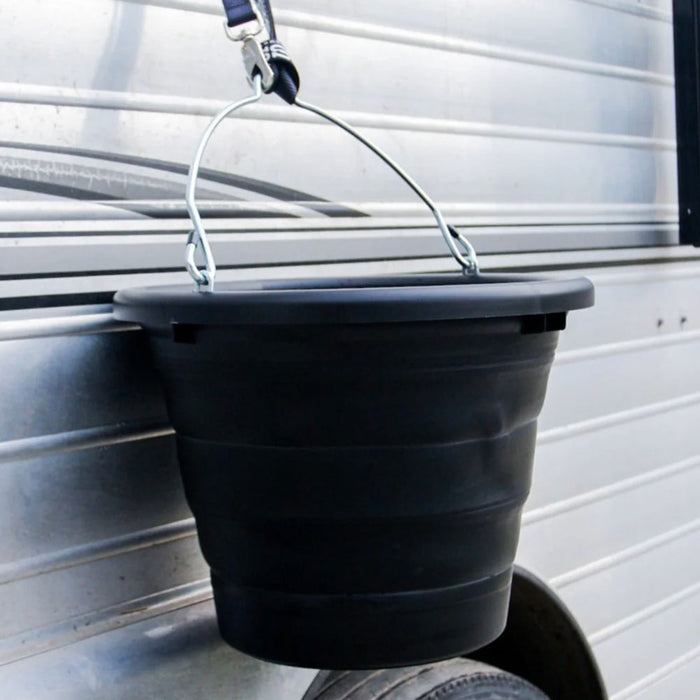 Boss Equine Collapsible Water Bucket for Horses Barn - Buckets & Hangers Boss Equine Products Black