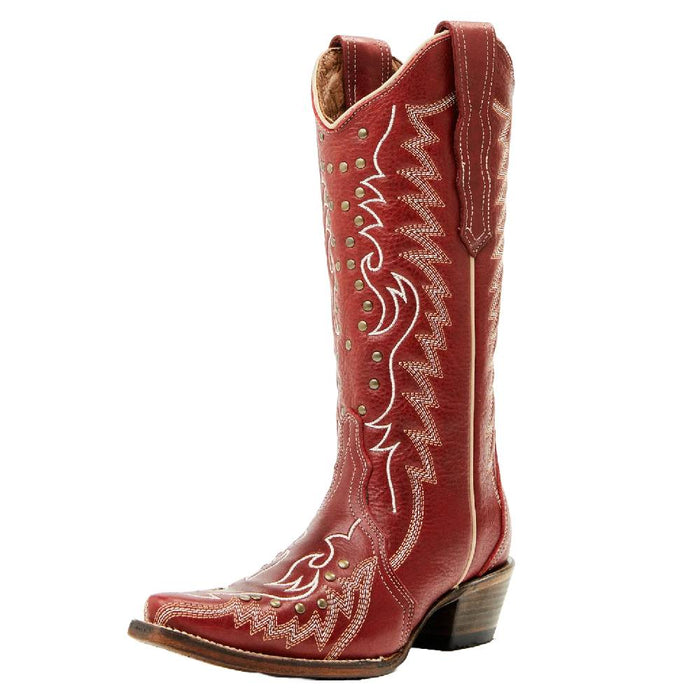 * Circle G Red Embroidery Stud Boot - FINAL SALE WOMEN - Footwear - Boots - Western Boots Corral Boots