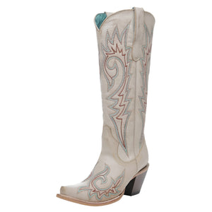 Corral Snip Toe Embroidery Tall Western Boot Bone WOMEN - Footwear - Boots - Western Boots Corral Boots