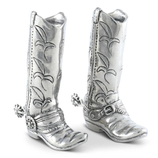 Vagabond House Pewter Cowboy Boot Salt & Pepper Set HOME & GIFTS - Tabletop + Kitchen - Kitchen Decor Vagabond House
