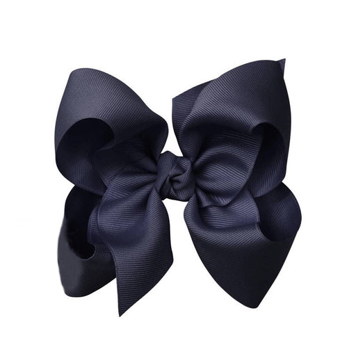 Signature Grosgrain Bow on Clip - 5.5" Dark Navy KIDS - Accessories Beyond Creations LLC