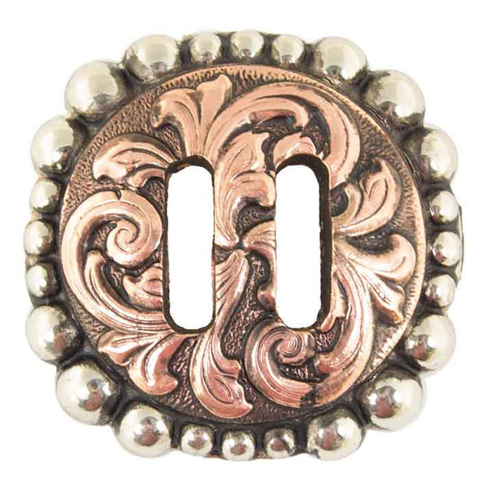 Slotted Antique Floral Copper And Dot Concho Tack - Conchos & Hardware MISC
