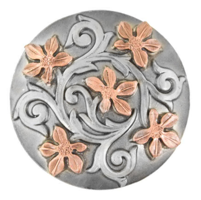 Antique Copper Flower Scroll Concho Tack - Conchos & Hardware MISC