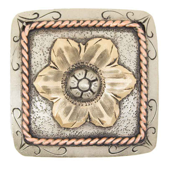 Silver Square Flower Concho Tack - Conchos & Hardware MISC