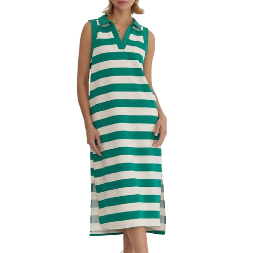 Stripe Collar Sleeveless Dress WOMEN - Clothing - Dresses Entro