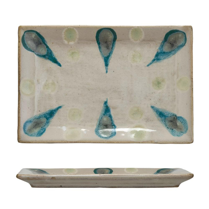 Hand-Painted Stoneware Platter HOME & GIFTS - Tabletop + Kitchen - Kitchen Decor Creative Co-Op