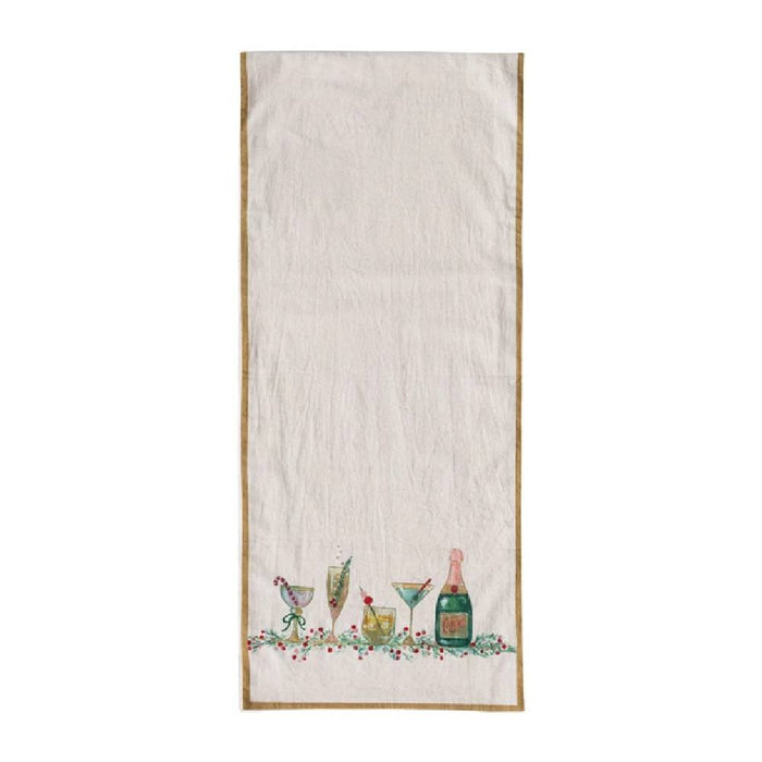 Holiday Cocktails Cotton Table Runner HOME & GIFTS - Home Decor - Seasonal Decor Creative Co-Op
