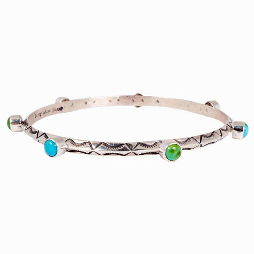 Kingman Sterling Silver Turquoise Bangle Bracelet WOMEN - Accessories - Jewelry - Bracelets Sunwest Silver