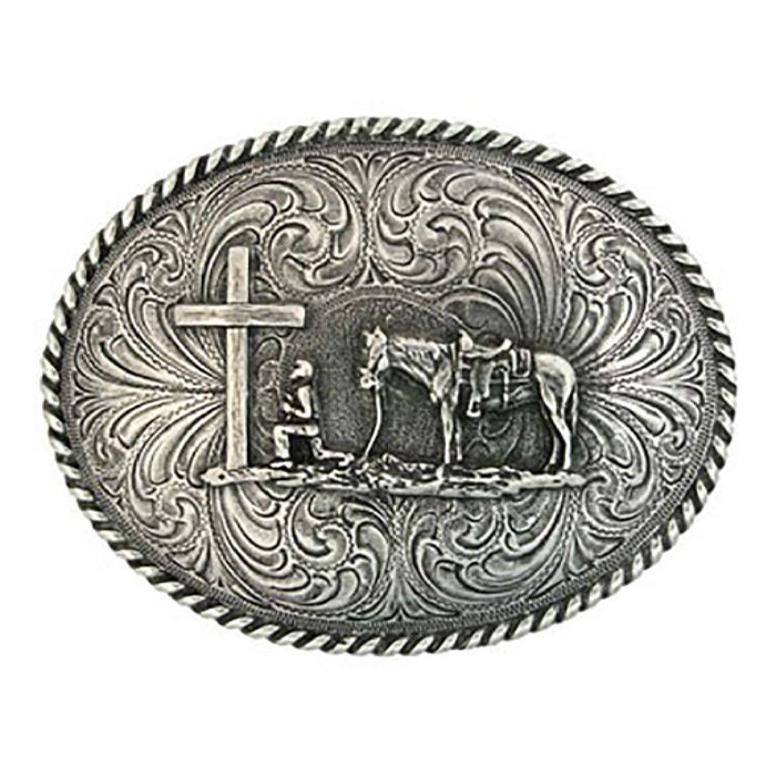 Montana Silversmiths Christian Cowboy Attitude Belt Buckle ACCESSORIES - Additional Accessories - Buckles Montana Silversmiths