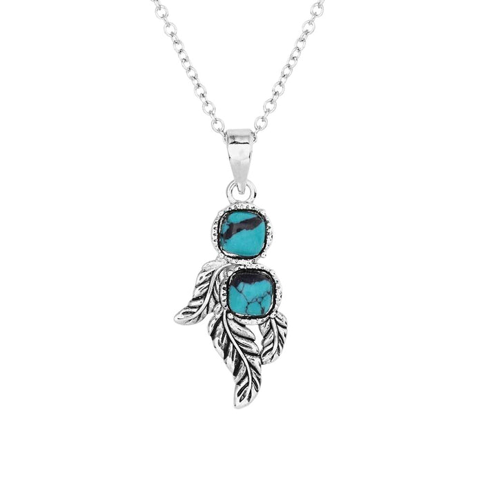Montana Silversmiths Whispering Winds Feather Turquoise Necklace WOMEN - Accessories - Jewelry - Necklaces Montana Silversmiths