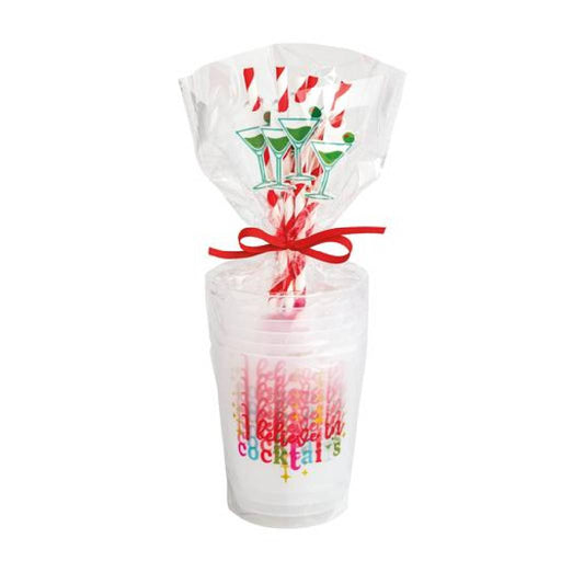Mud Pie I Believe In Cocktails Holiday Party Cup Set HOME & GIFTS - Tabletop + Kitchen - Drinkware + Glassware Mud Pie